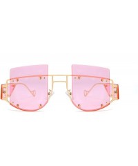 Oversized Woman Retro Oversized Big Square Frame UV400 Polarized Sunglasses for Female 2130 - Pink - CB18ZA62X6A $55.55