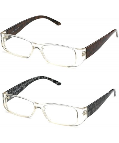 Wayfarer Simple Sleek Comfortable Clear Lens Glasses - 2 Pack Clear - C417YY02YCE $13.43