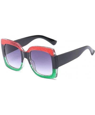 Square Oversized Square Sunglasses Women Multi Tinted Frame Fashion Eyewear - C5 - C518D04ZYK5 $17.64