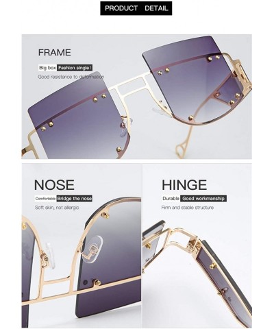 Oversized Woman Retro Oversized Big Square Frame UV400 Polarized Sunglasses for Female 2130 - Pink - CB18ZA62X6A $55.55