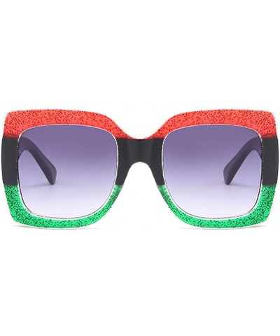Square Oversized Square Sunglasses Women Multi Tinted Frame Fashion Eyewear - C5 - C518D04ZYK5 $7.98