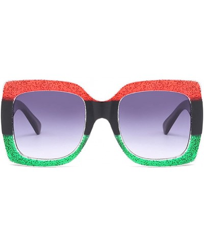 Square Oversized Square Sunglasses Women Multi Tinted Frame Fashion Eyewear - C5 - C518D04ZYK5 $7.98