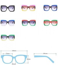 Square Oversized Square Sunglasses Women Multi Tinted Frame Fashion Eyewear - C5 - C518D04ZYK5 $7.98