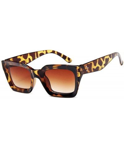 Aviator 2019 New Square Sunglasses Women Italy Luxury Brand Designer Women BrightBlack - Leopard - CL18XNH6DU5 $17.37