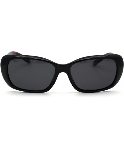 Rectangular Antiglare Polarized Lens Womens Narrow Rectangular Mod Retro Sunglasses - Black Tortoise Black - CN195M69KXT $11.36