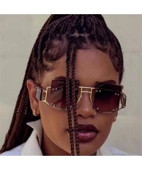 Oversized Woman Retro Oversized Big Square Frame UV400 Polarized Sunglasses for Female 2130 - Pink - CB18ZA62X6A $55.55