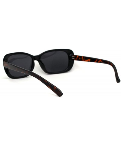 Rectangular Antiglare Polarized Lens Womens Narrow Rectangular Mod Retro Sunglasses - Black Tortoise Black - CN195M69KXT $11.36