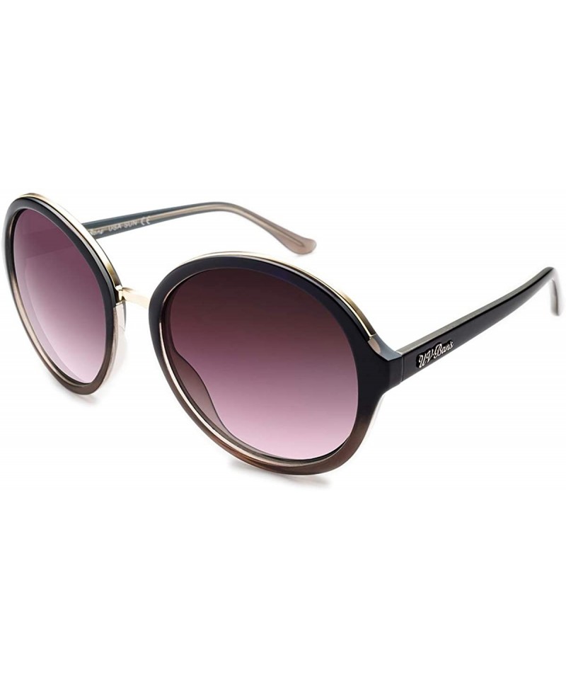 Aviator Polarized Sunglasses Protection Oversized - Round Purple1 - CS18CWIYW7L $24.04