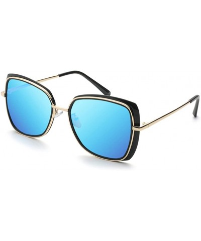 Square Women Sunglasses Round UV400 Polarized Oversized Square Driving Sunglasses Cat Eye Glasses For Women - Blue - CQ18000T...