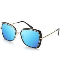 Square Women Sunglasses Round UV400 Polarized Oversized Square Driving Sunglasses Cat Eye Glasses For Women - Blue - CQ18000T...