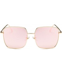 Square Unisex Sunglasses Fashion Gold Grey Drive Holiday Square Non-Polarized UV400 - Gold Pink - CI18RLTTRTH $7.40