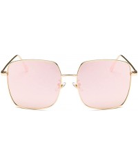 Square Unisex Sunglasses Fashion Gold Grey Drive Holiday Square Non-Polarized UV400 - Gold Pink - CI18RLTTRTH $7.40