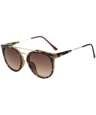 Rimless Women Fashion Retro Vintage Double Bridge UV400 Sunglass Glasses Eyewear - Leopard - CO182WK7ZEL $18.30