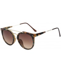 Rimless Women Fashion Retro Vintage Double Bridge UV400 Sunglass Glasses Eyewear - Leopard - CO182WK7ZEL $12.54