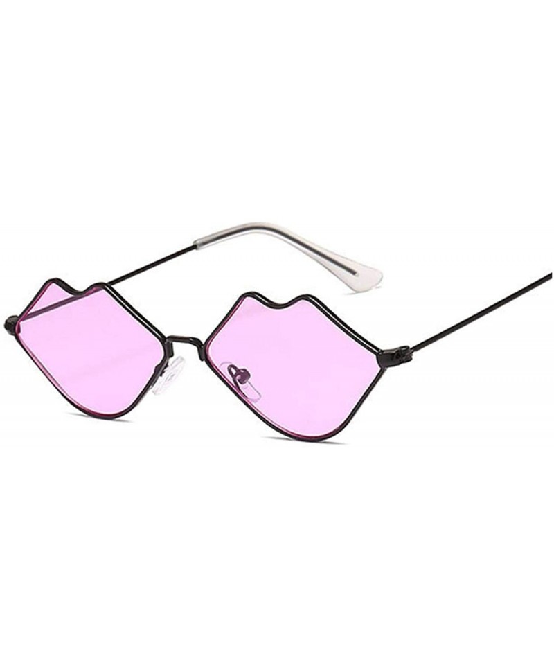 Wrap 2020 Cute Sexy Ladies Lips Sunglasses Women Metal Frame Fashion Vintage Sun Glasses Female UV400 Shades - CE198ZUQQMR $3...