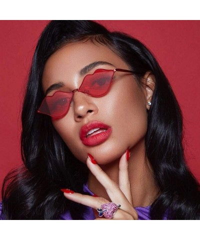 Wrap 2020 Cute Sexy Ladies Lips Sunglasses Women Metal Frame Fashion Vintage Sun Glasses Female UV400 Shades - CE198ZUQQMR $3...