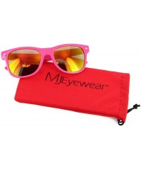 Wayfarer Men Women Sunglasses Pop Color Frame Mirror Lens Gift Box Set - Blue & Pink - CN11MLXG8VB $9.32