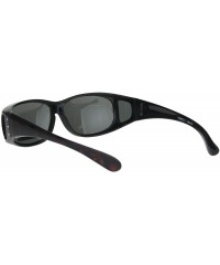Rectangular Polarized Rhinestone Geo Pattern 55mm Rectangular Plastic Fit Over Sunglasses - Red - CT18IR3I333 $11.67
