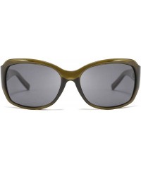 Wrap Classic Oversized Polarized Sunglasses Women Wrap Square Shades B2504 - Gark Green - CM18YOY66CW $27.57