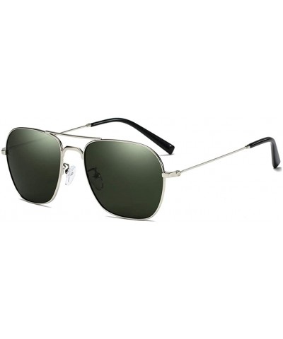 Oval Unisex Sunglasses Retro Gold Grey Drive Holiday Oval Non-Polarized UV400 - Silver Black - CG18R0R3WSU $18.91