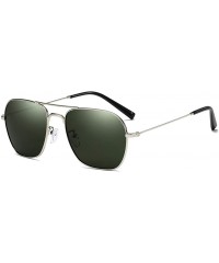 Oval Unisex Sunglasses Retro Gold Grey Drive Holiday Oval Non-Polarized UV400 - Silver Black - CG18R0R3WSU $11.94