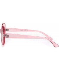 Round Womens Mod Oval Round Glitter Lens Plastic Retro Sunglasses - Pink Clear - CU18I73098T $9.54