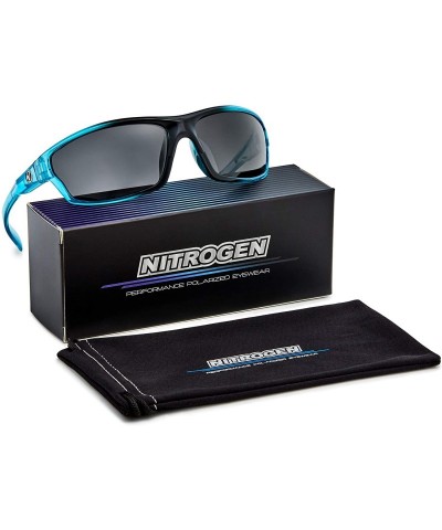 Sport Polarized Wrap Around Sport Sunglasses - Crystal Electric Blue - Smoke - CI196QXNH8E $9.16
