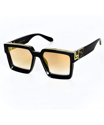 Oversized Square Luxury Sunglasses Men Women Fashion UV400 Glasses - High Quality Gold - CO198A72YYN $70.09