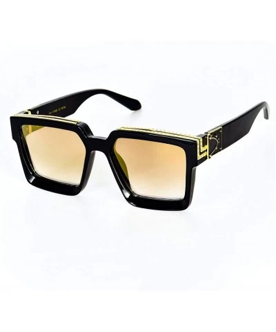 Oversized Square Luxury Sunglasses Men Women Fashion UV400 Glasses - High Quality Gold - CO198A72YYN $67.32