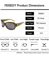 Wrap Classic Oversized Polarized Sunglasses Women Wrap Square Shades B2504 - Gark Green - CM18YOY66CW $27.57