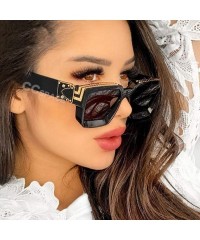 Oversized Square Luxury Sunglasses Men Women Fashion UV400 Glasses - High Quality Gold - CO198A72YYN $32.28