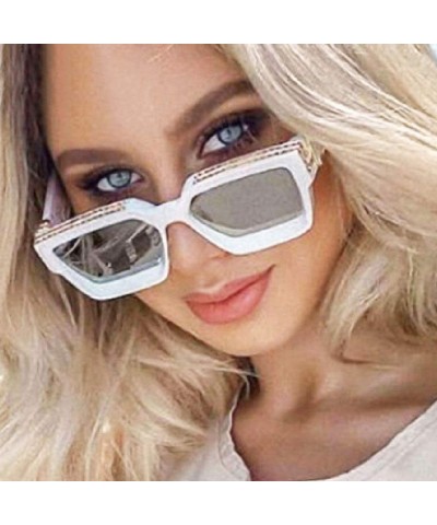 Oversized Square Luxury Sunglasses Men Women Fashion UV400 Glasses - High Quality Gold - CO198A72YYN $32.28