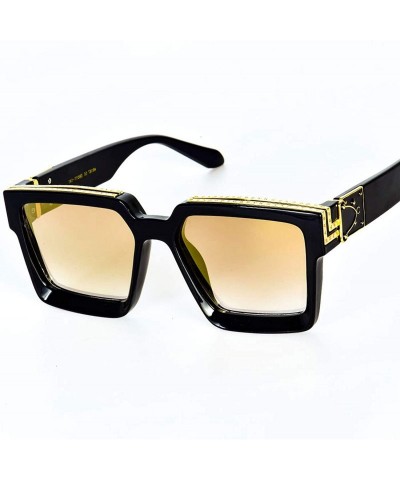 Oversized Square Luxury Sunglasses Men Women Fashion UV400 Glasses - High Quality Gold - CO198A72YYN $32.28