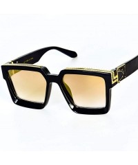 Oversized Square Luxury Sunglasses Men Women Fashion UV400 Glasses - High Quality Gold - CO198A72YYN $32.28