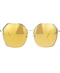 Square Womens Chic Designer Sunglasses Square Octagon Metal Frame UV 400 - Gold - CN12EWH5UYT $14.16