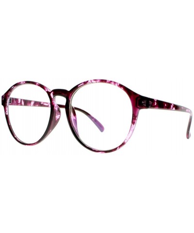Oval Women Stylish Big Flower Oval Frame Reading Glasses Comfortable Rx Magnification - Purple - CL1860W998T $19.11