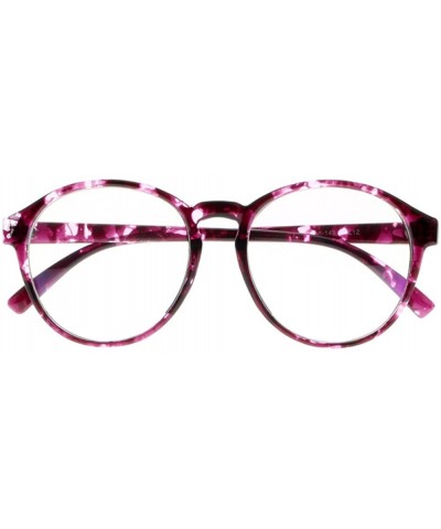 Oval Women Stylish Big Flower Oval Frame Reading Glasses Comfortable Rx Magnification - Purple - CL1860W998T $19.11