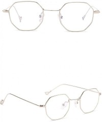 Rectangular Polarized Sunglasses Octagonal Protection Festival - Silver Flat Glasses - CS18TOI02LN $18.00