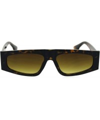 Rectangular Flat Top Narrow Rectangular Hippie Pimp Retro Sunglasses - Tortoise Brown - CL18S4DYG6C $9.85