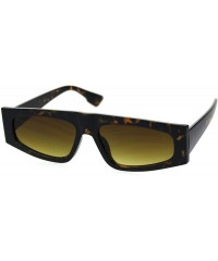 Rectangular Flat Top Narrow Rectangular Hippie Pimp Retro Sunglasses - Tortoise Brown - CL18S4DYG6C $9.85