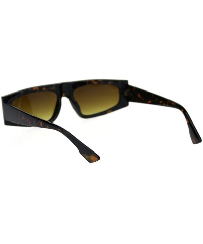 Rectangular Flat Top Narrow Rectangular Hippie Pimp Retro Sunglasses - Tortoise Brown - CL18S4DYG6C $9.85