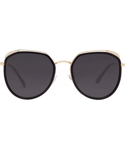 Oversized Fashion Gradient Lenses Metal Hollow-carved Design Sunglasses for Women 1995 - Black - CL18QWEUWH7 $26.15