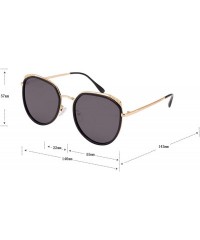 Oversized Fashion Gradient Lenses Metal Hollow-carved Design Sunglasses for Women 1995 - Black - CL18QWEUWH7 $26.86