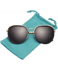 Oversized Fashion Gradient Lenses Metal Hollow-carved Design Sunglasses for Women 1995 - Black - CL18QWEUWH7 $26.86
