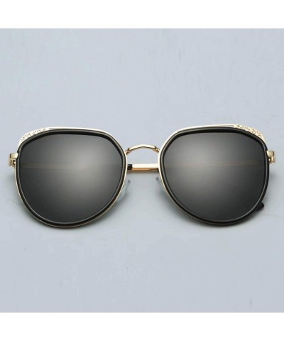 Oversized Fashion Gradient Lenses Metal Hollow-carved Design Sunglasses for Women 1995 - Black - CL18QWEUWH7 $26.86