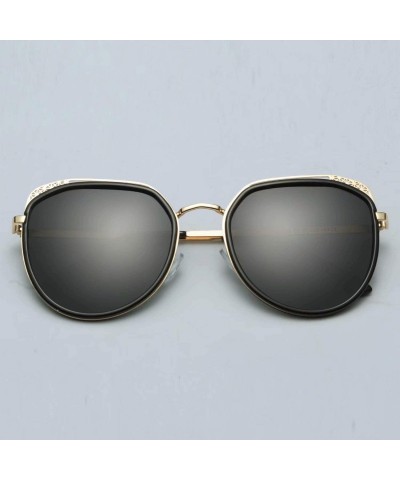 Oversized Fashion Gradient Lenses Metal Hollow-carved Design Sunglasses for Women 1995 - Black - CL18QWEUWH7 $11.66