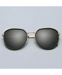 Oversized Fashion Gradient Lenses Metal Hollow-carved Design Sunglasses for Women 1995 - Black - CL18QWEUWH7 $26.86