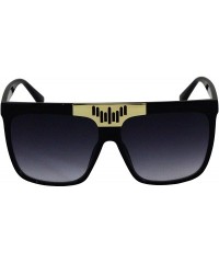 Aviator Oversized Aviator Sunglasses Flat Top Square Vintage Retro Women Fashion Shades - Black - CG18QNG9G0H $11.26
