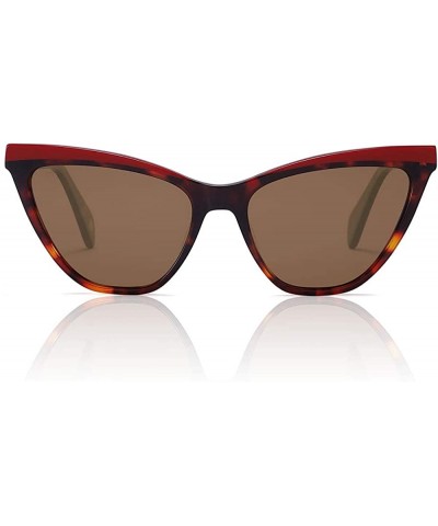 Goggle Cat Eye Sunglasses for Women Men-Trendy Acetate Polarized Sunglasses Designer Style - C81966EI0QR $50.43
