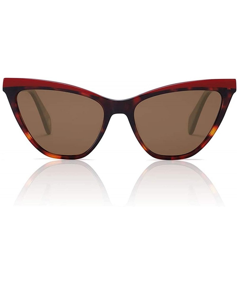 Goggle Cat Eye Sunglasses for Women Men-Trendy Acetate Polarized Sunglasses Designer Style - C81966EI0QR $25.21